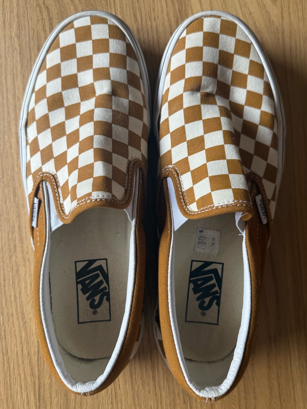 Vans Slip-On Checkerboard Sneakers - mustard/White